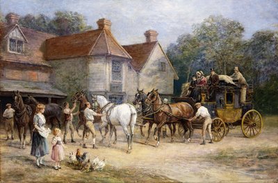 Zmiana koni, autorstwa Heywood Hardy