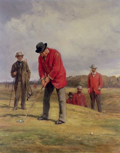 George Glennie Putting w Blackheath z Putting Cleek, 1881 autorstwa Heywood Hardy