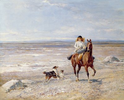 Przejażdżka kucykiem po plaży autorstwa Heywood Hardy