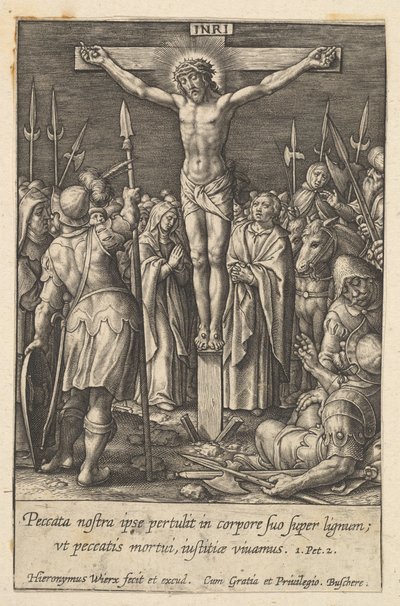 Chrystus ukrzyżowany przed 1619 r. autorstwa Hieronymous Wierix