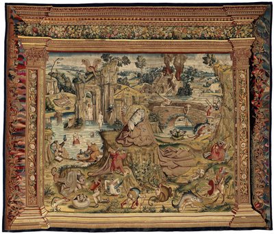 Gobelin inspirowany twórczością Hieronima Boscha, ok. 1560 r. (złoto, srebro, jedwab i wełna) autorstwa Hieronymus (after) Bosch