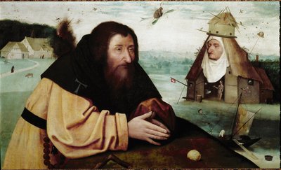 Kuszenie św. Antoniego (olej na desce dębowej, ok. 1501) autorstwa Hieronymus (after) Bosch
