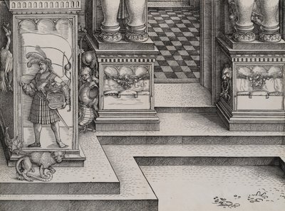 Dolna część wejścia do prawego portalu Die Porten des Adels i Outer Ri..., 1515. autorstwa Hieronymus Andreae