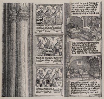 Grób wzniesiony przez Maksymiliana dla ojca i Skarb cesarski z portretami ..., 1515. autorstwa Hieronymus Andreae
