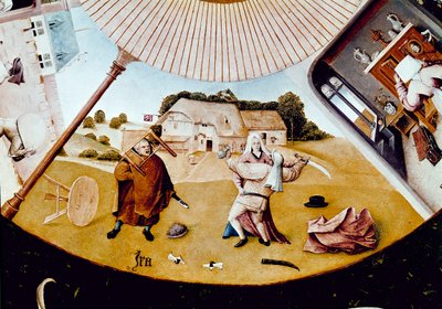Gniew. Szczegół siedmiu grzechów głównych i czterech rzeczy ostatecznych (olej na panelu) autorstwa Hieronymus Bosch