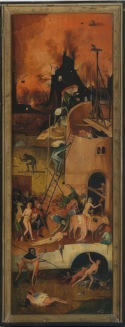 Wóz z sianem (tryptyk). Lewy panel. Około 1515 r. autorstwa Hieronymus Bosch