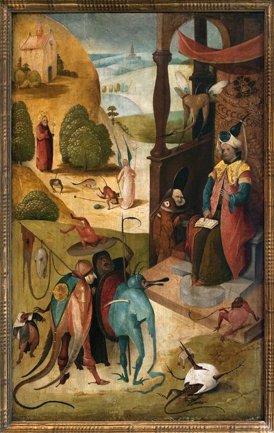 Św. Jakub Większy i mag Hermogen. Obraz Hieronymusa Van Aekena (Aken) dit Jerome Bosch (1450-1516), olej na drewnie autorstwa Hieronymus Bosch