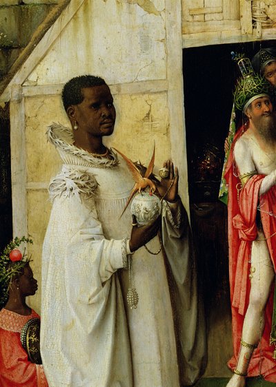 Pokłon Trzech Króli: fragment króla Baltazara z centralnego panelu tryptyku, 1510 autorstwa Hieronymus Bosch