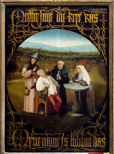 Wydobycie Kamienia Folie. Obraz Hieronymusa Van Aekena (Aken) dit Jerome Bosch (1450-1516) autorstwa Hieronymus Bosch