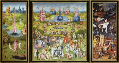 Ogród rozkoszy ziemskich, 1500s. autorstwa Hieronymus Bosch