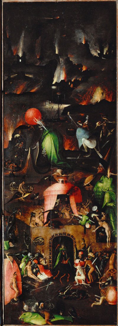 Sąd Ostateczny: Piekło (olej na drewnie dębowym) autorstwa Hieronymus Bosch