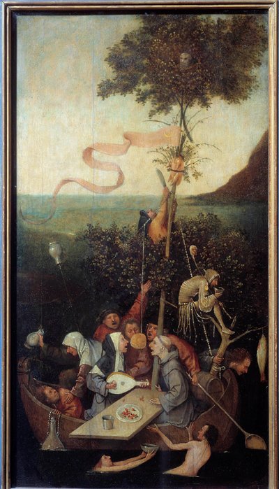 Nawa szalonej sceny grupy pijanych wariatów. Obraz Hieronymusa Van Aekena (Aken) dit Jerome Bosch (1450-1516) autorstwa Hieronymus Bosch