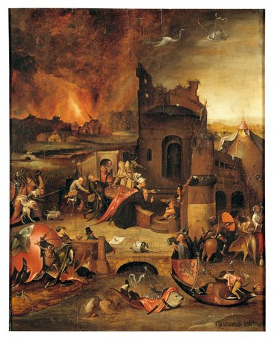 Kuszenie Antoniusza Opata Egiptu (olej na desce) autorstwa Hieronymus Bosch