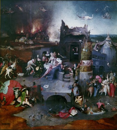 Kuszenie św. Antoniego Centralny panel tryptyku, Między 1495 a 1515 r autorstwa Hieronymus Bosch