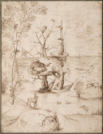 Człowiek z drzewa, ok. 1900 1505 (tusz brązowy na papierze) autorstwa Hieronymus Bosch