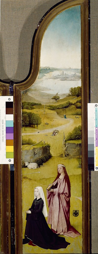 Tryptyk Objawienia Pańskiego ze św. Agnieszką Rzymską i darczyńcą (olej na desce) autorstwa Hieronymus Bosch