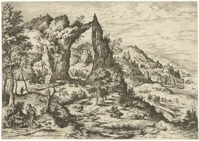 Juda i Tamar Pejzaże ze scenami biblijnymi i mitologicznymi (tytuł serii) autorstwa Hieronymus Cock