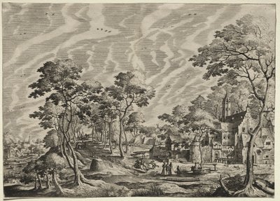 Pejzaż z zamkiem po prawej, 1630. autorstwa Hieronymus Cock