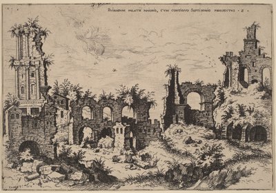 Ruiny na Palatynie wraz z Septizonium autorstwa Hieronymus Cock