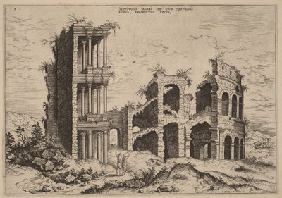 Septizonium i Koloseum autorstwa Hieronymus Cock
