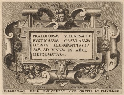 Strona tytułowa dla „Willa Farms” autorstwa Hieronymus Cock
