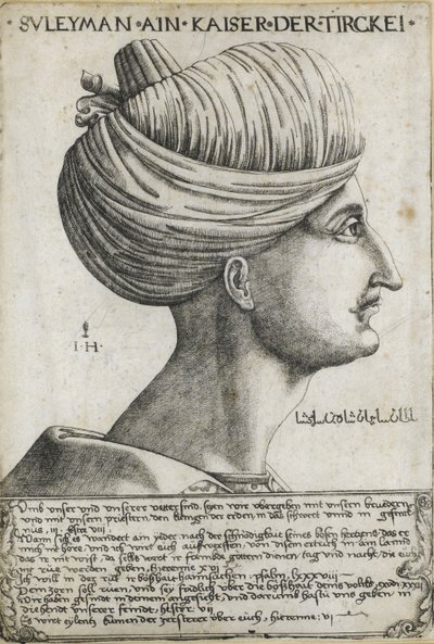 Sułtan Sulejman I Wspaniały, ok. 1530 autorstwa Hieronymus Hopfer