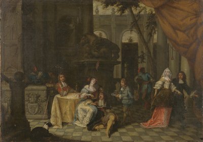Elegancka firma na tarasie, 1669 autorstwa Hieronymus Janssens
