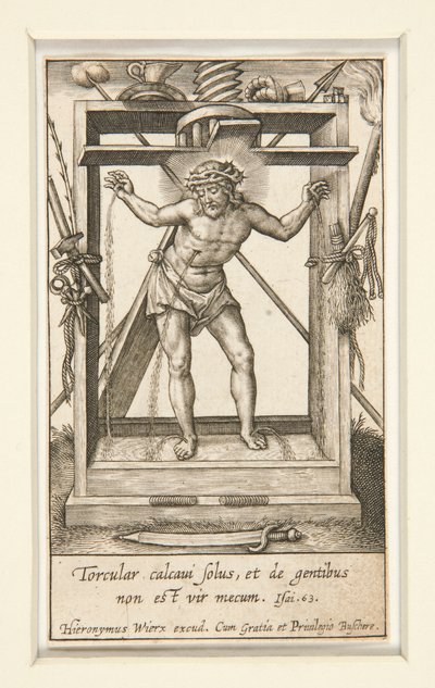 Chrystus w prasie wina autorstwa Hieronymus Wierix