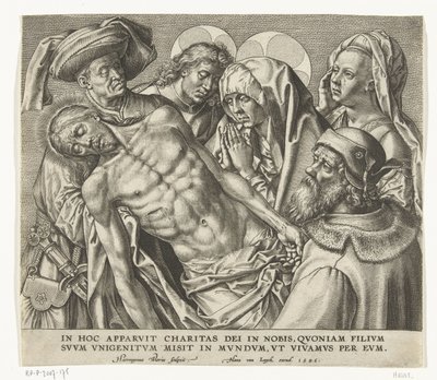Niesienie ciała zmarłego Chrystusa autorstwa Hieronymus Wierix