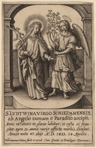 S. Lydtwina Panna Schiedamensis ... autorstwa Hieronymus Wierix