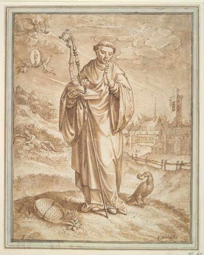 Św. Benedykt autorstwa Hieronymus Wierix