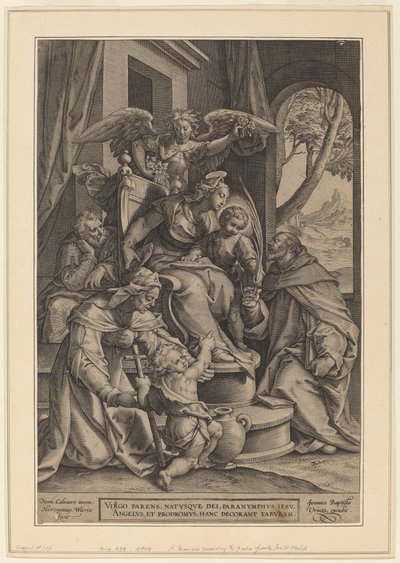 Święte pokrewieństwo autorstwa Hieronymus Wierix after Denys Calvaert
