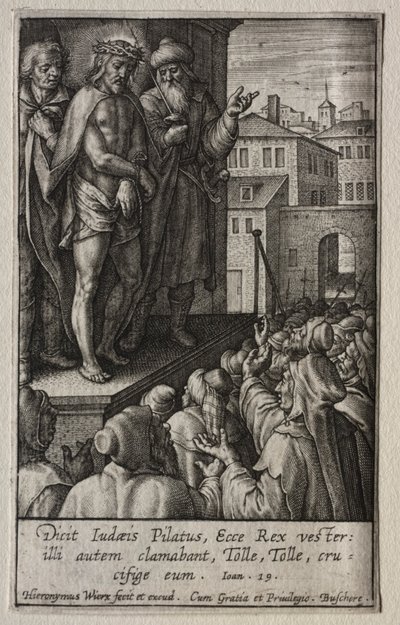 Pasja: Chrystus przedstawiony ludowi. autorstwa Hieronymus or Jerome Wierix