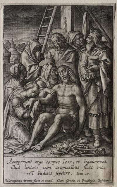 Pasja: zdjęcie z krzyża. autorstwa Hieronymus or Jerome Wierix