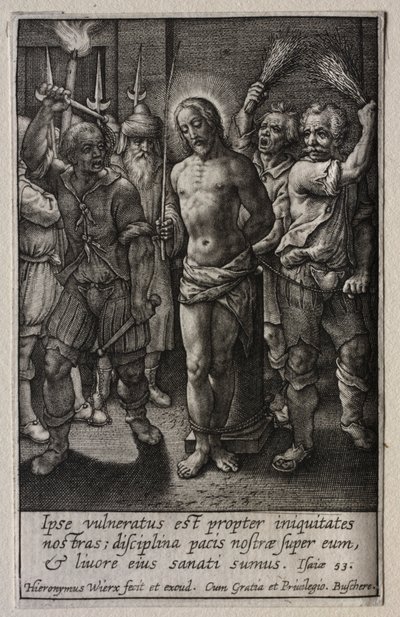 Pasja: Biczowanie. autorstwa Hieronymus or Jerome Wierix