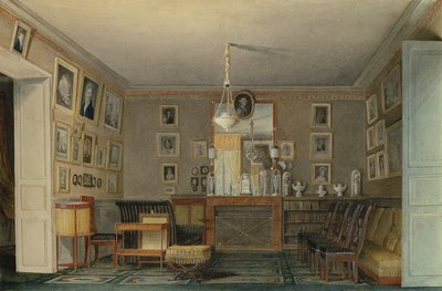 Gabinet Koneserów Paryskich, ok. 1815 (wc i gwasz na papierze) autorstwa Hilaire Thierry