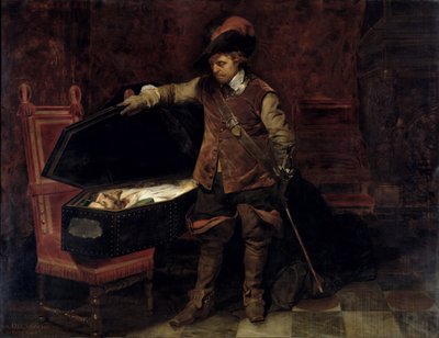 Oliver Cromwell (1599-1658) Otwieranie trumny Karola I (1600-49) 1831 (olej na płótnie) autorstwa Hippolyte (1797 1856) Delaroche