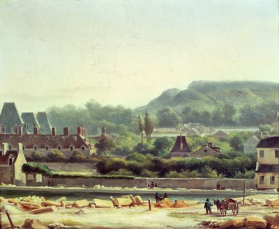 Hopital Saint-Louis i Buttes-Chaumont w 1830 r autorstwa Hippolyte Adam