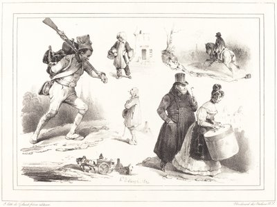 Winiety społeczne autorstwa Hippolyte Bellange