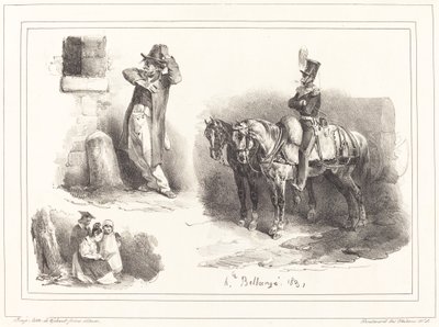 Trzy winiety autorstwa Hippolyte Bellange
