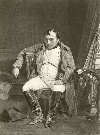 Abdykacja, Napoleon w Fontainbleau (grawiura) autorstwa Hippolyte Delaroche