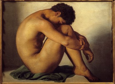 Studium nagiego młodzieńca Obraz Hypolithe Flandrin (1809-1864) autorstwa Hippolyte Flandrin