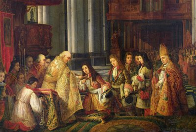 Wejście Ludwika XIV (1638-1715) do katedry Saint-Omer, detal autorstwa Hippolyte Joseph Cuvelier