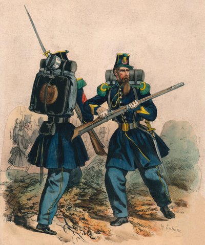 Chasseurs A Pied, połowa końca XIX wieku. autorstwa Hippolyte Lalaisse