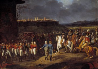 Kampania hiszpańska: „”Cesarz Napoleon I został wprowadzony do Astorgi w Hiszpanii, jeńców angielskich i nakazał traktować ich ze szczególną troską, styczeń 1809” Szczegół. Obraz Hippolyte