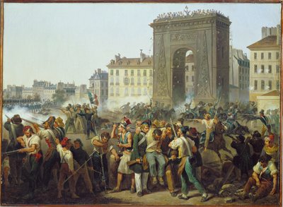 Walki przy bramie miejskiej St. Denis 28 lipca ... autorstwa Hippolyte Lecomte