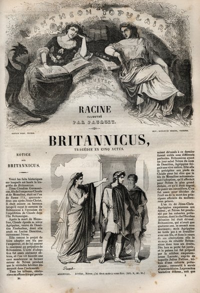 Tragedia Britannicusa w pięciu aktach - rycina w „Dziełach Jeana Racine
