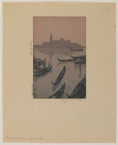 Wieczór w Wenecji, era Showa autorstwa Hiroshi Yoshida