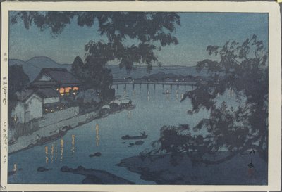 Wieczór nad rzeką Chikugo w Hita autorstwa Hiroshi Yoshida