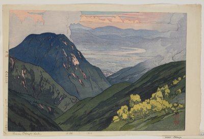 Z Daitenjodake, z serii Dwanaście scen w Alpach Japońskich, epoka Taisho autorstwa Hiroshi Yoshida
